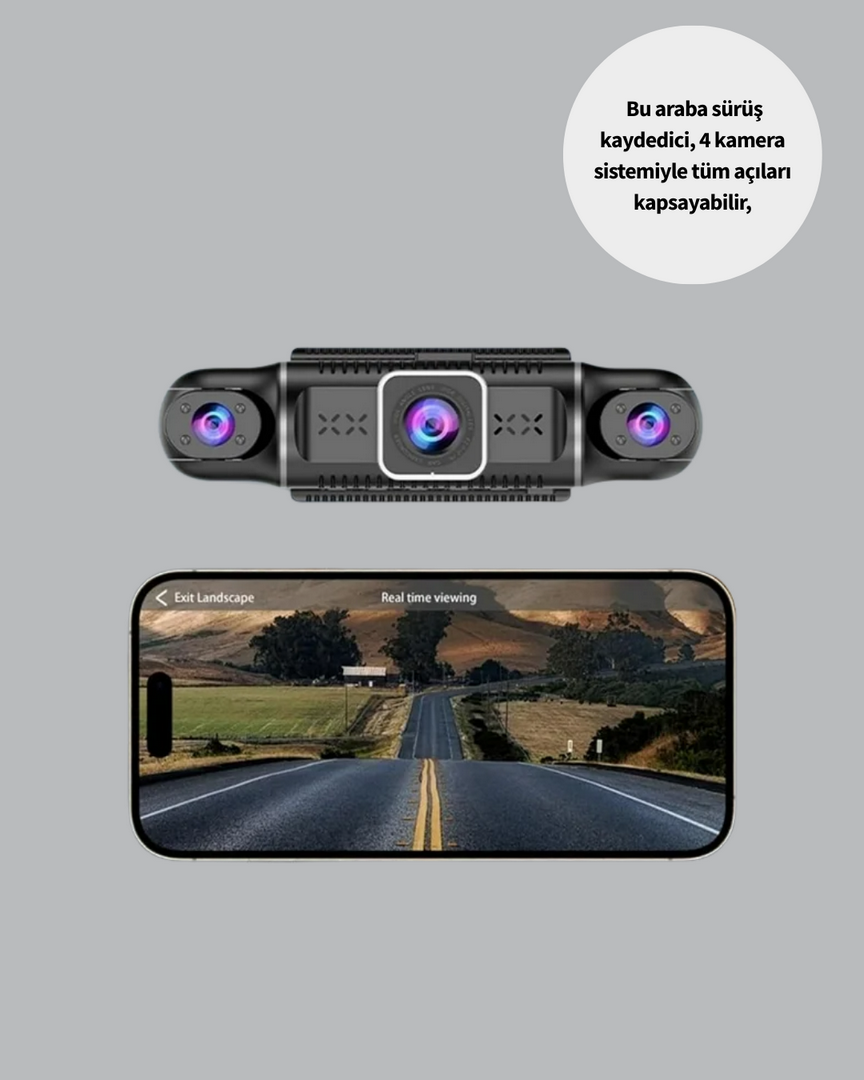 1243798_7-1.png 1080P 4 Kanallı Araç Kamerası GPS + WiFi + G Sensör Destekli - Görsel 2