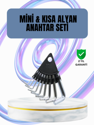 9 Parça Alyan Anahtar Seti Altıgen Uçlu Mobilya ve Tamir İçin