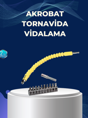 12’li Akrobat Bits Vidalama Seti Esnek Uç Çok Yönlü Kullanım