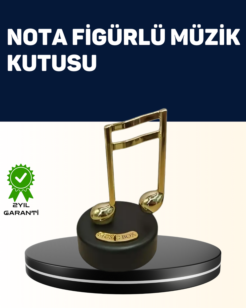 1244080_6-22.png Melodious Music Altın Nota Figürlü Müzik Kutusu - Görsel 1