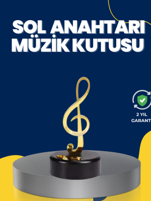 Altın Sol Anahtarı Müzik Kutusu Döner Mekanizmalı