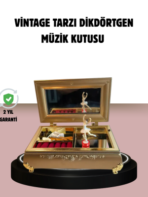Balerinli Müzikli Takı Kutusu Piyano Tasarım Kız Çocuk Hediyelik