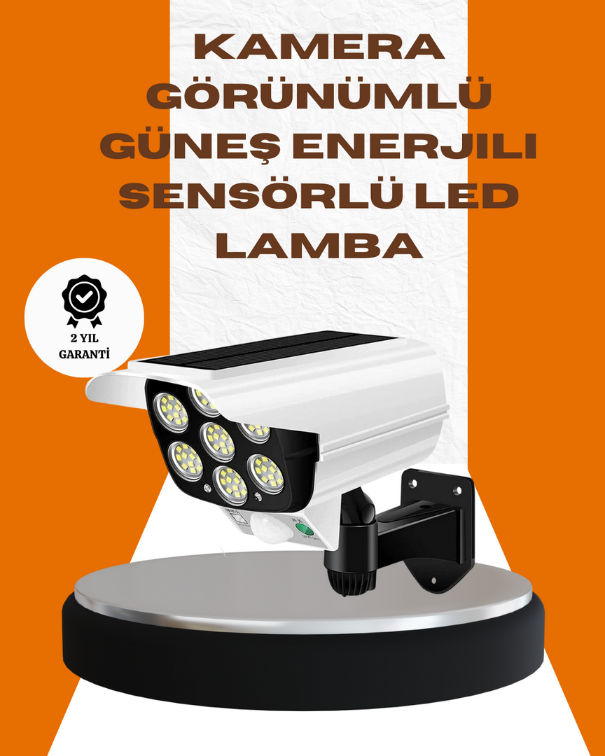1246991_5-76.png Solar Şarjlı Kamera Tasarımlı LED Duvar Lambası Hareket Sensörlü Dış Mekan Aydınlatma - Görsel 1