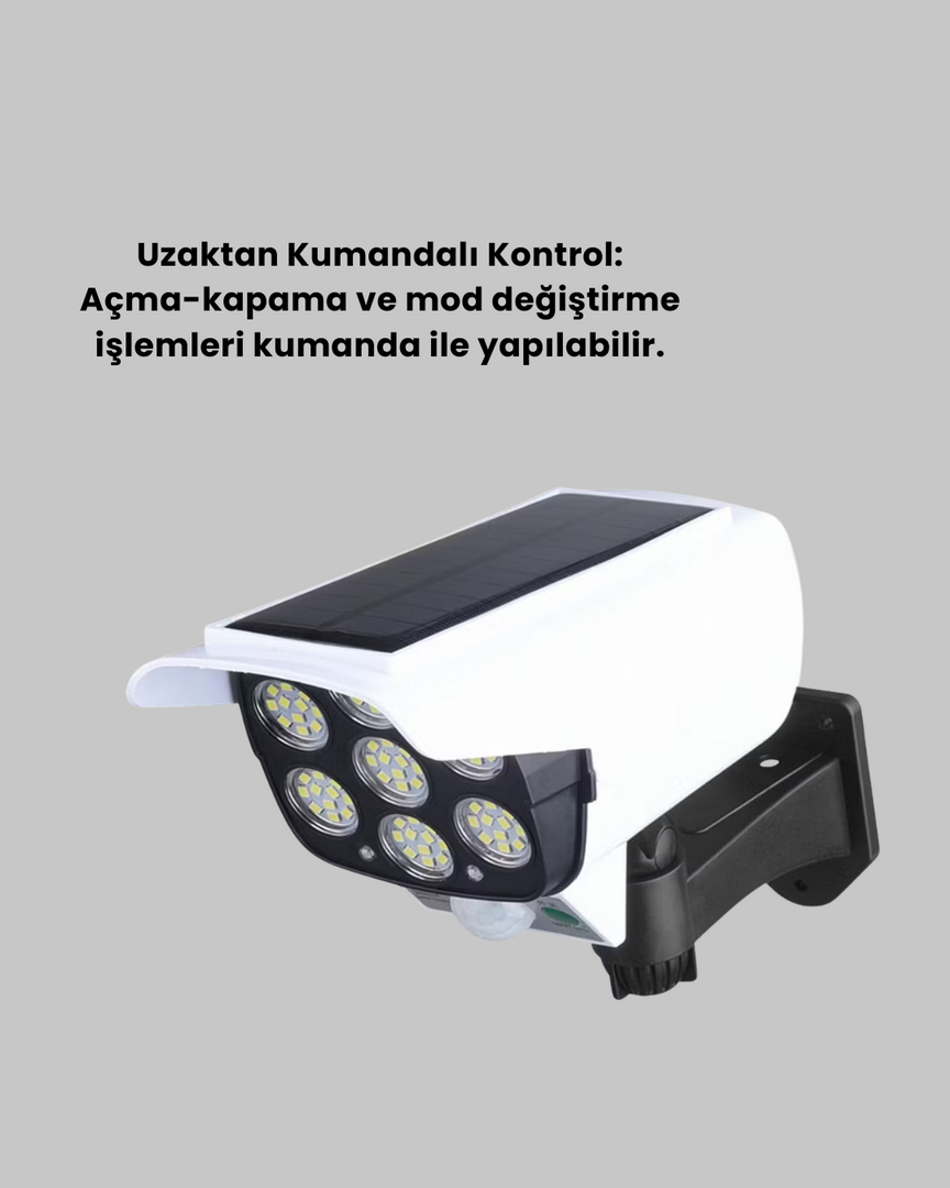 1246991_8-74.png Solar Şarjlı Kamera Tasarımlı LED Duvar Lambası Hareket Sensörlü Dış Mekan Aydınlatma - Görsel 3