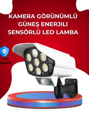Uzaktan Kumandalı Güneş Enerjili LED Güvenlik Lambası Kamera Tipi Hareket Sensörlü