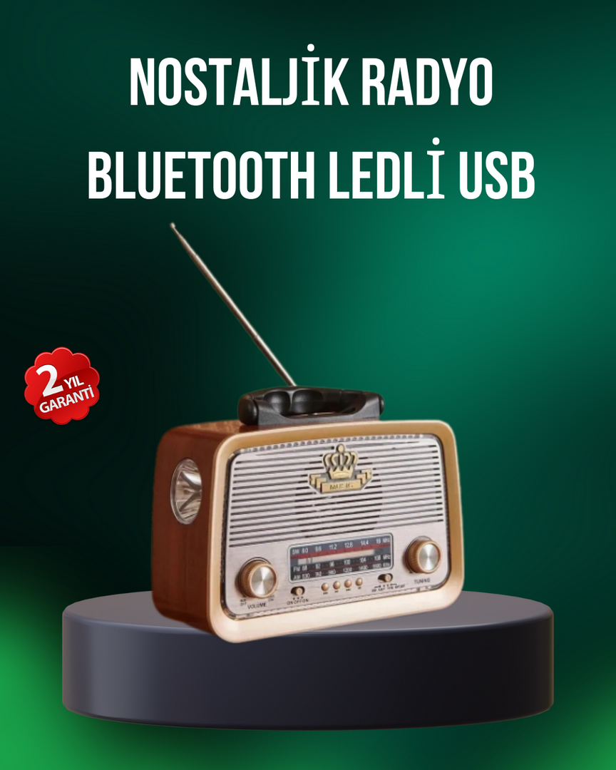 1247003_6-73.png Taşınabilir Nostalji Radyo Bluetooth USB AUX Girişli - Görsel 1