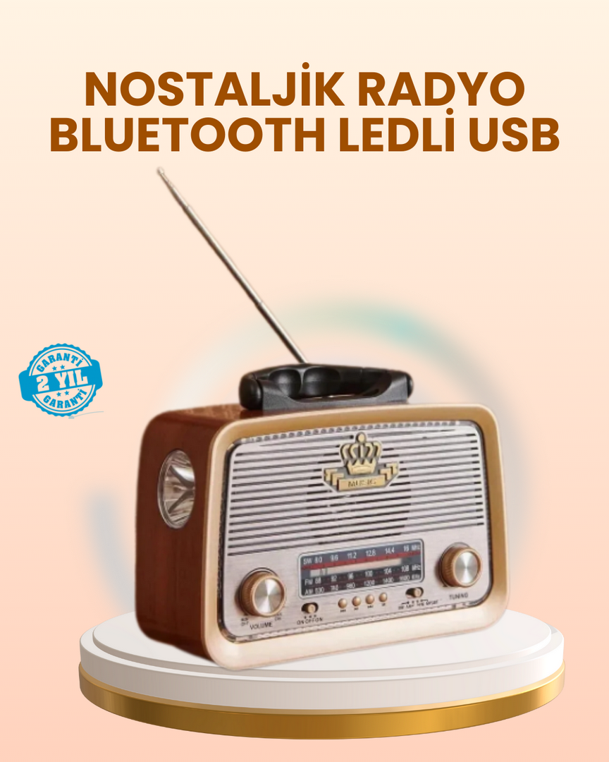 1247004_5-74.png Eskitme Tasarımlı Ahşap Bluetooth Radyo LED Aydınlatmalı - Görsel 1