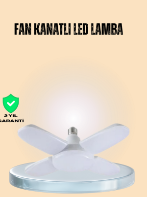 Yüksek Işık Güçlü LED Ampül 4 Kollu Katlanır Pervane Tasarım