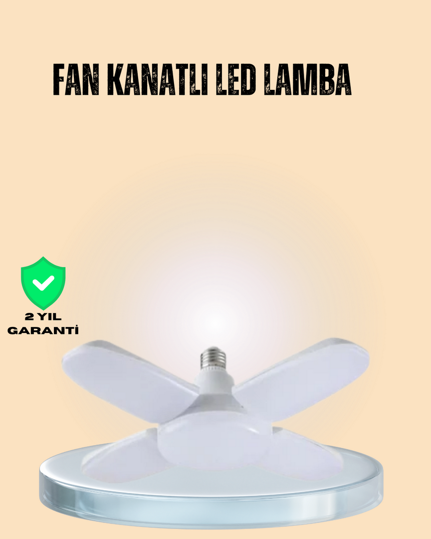 1247010_5-73.png Yüksek Işık Güçlü LED Ampül 4 Kollu Katlanır Pervane Tasarım - Görsel 1
