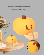 Şarjlı Pumpkin LED Masa Lambası Zamanlayıcılı Dokunmatik - Görsel 5