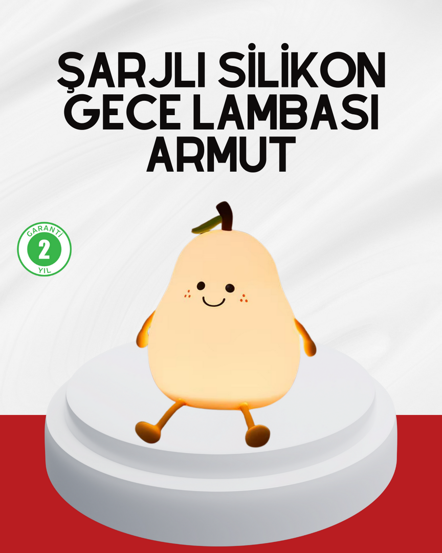 1247033_6-68.png USB Şarjlı Armut Gece Lambası Dokunmatik Renk Değişimli - Görsel 1