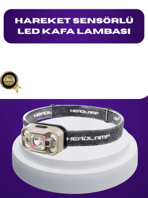 Wave Sensörlü LED Kafa Lambası Şarjlı Ayarlanabilir Işık