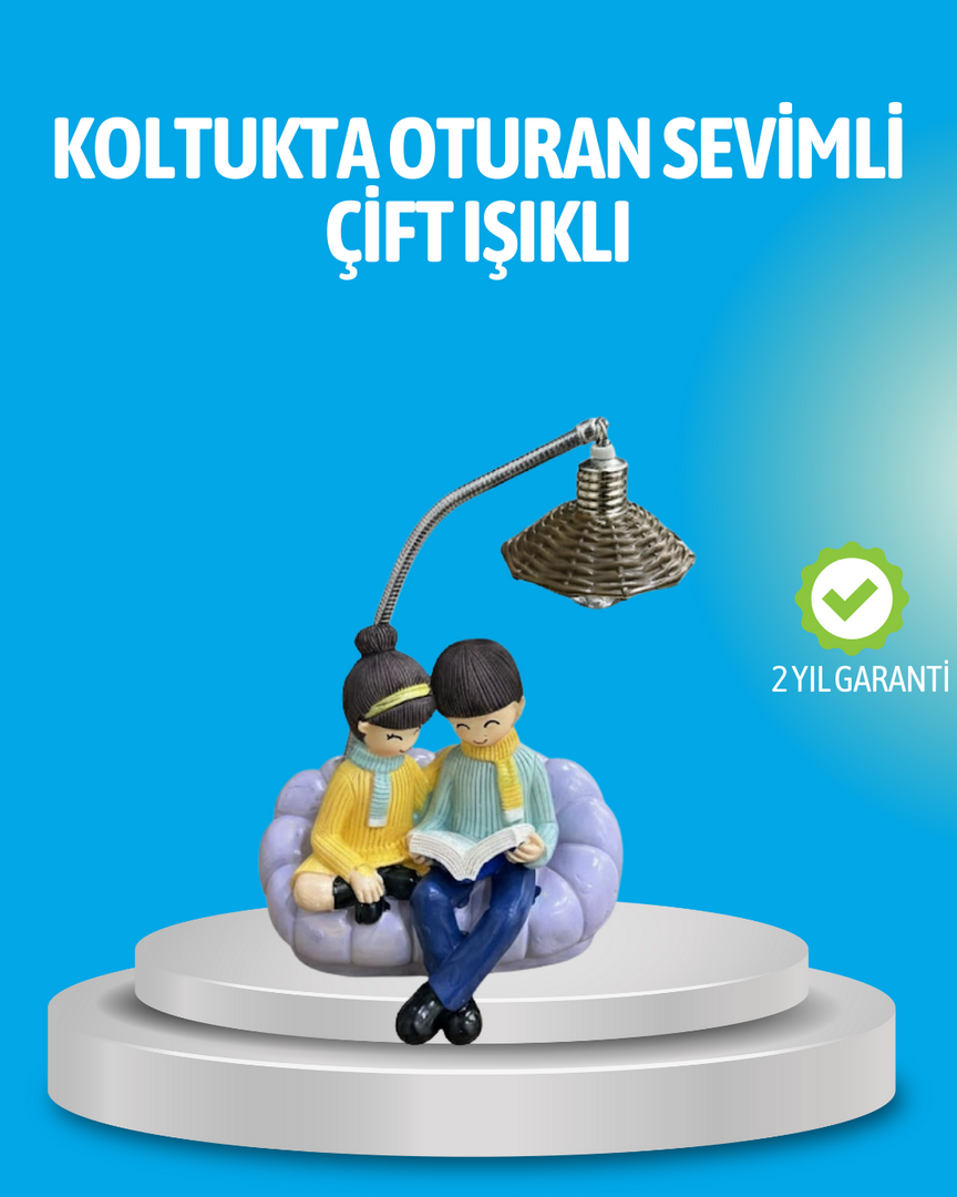 1247287_1-108.png Romantik Çift Figürlü Okuyan Çift Masa Lambası Dekoratif LED Aydınlatma - Görsel 1