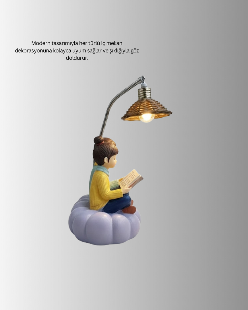1247287_9-80.png Romantik Çift Figürlü Okuyan Çift Masa Lambası Dekoratif LED Aydınlatma - Görsel 4