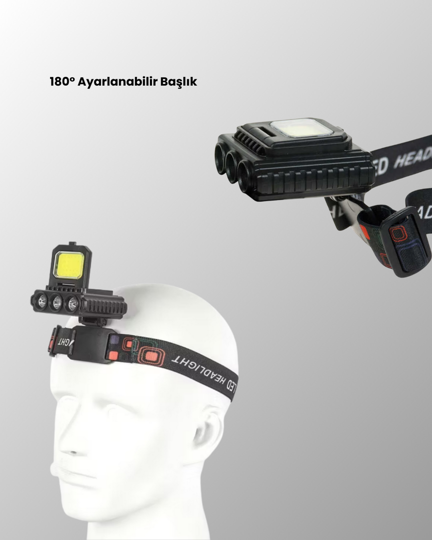 1247496_10-83.png Şarjlı LED Kafa Lambası 800 Lumen COB XPE Ayarlanabilir Başlıklı - Görsel 5