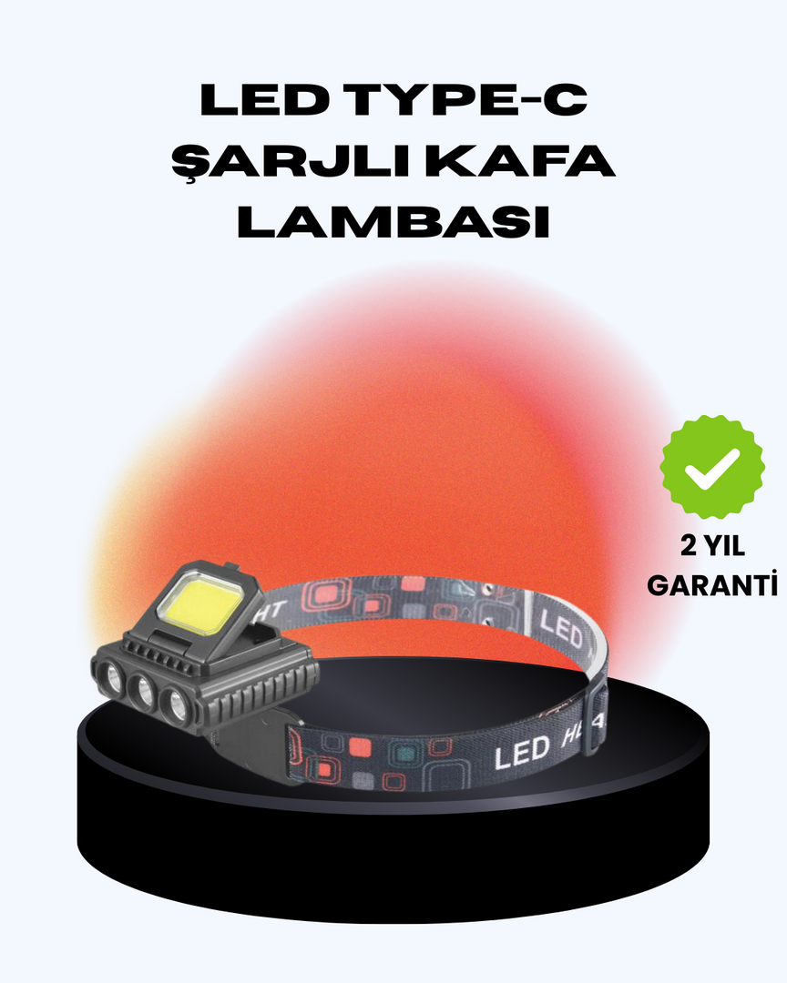 1247497_2-113.png COB + XPE LED Kafa Feneri 800 Lumen USB Type C Şarjlı Çok Modlu - Görsel 1