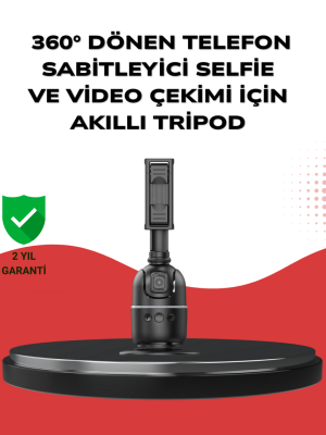 Telefon ve Kamera Uyumlu 360° Otomatik Takipli Akıllı Masa Tripodu