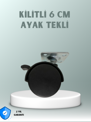 Zemin Korumalı 6 cm Kilitli Döner Ayak