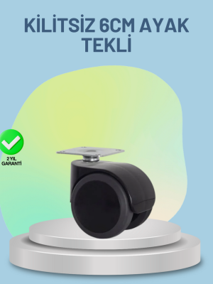 Mobilya Tekerleği 6 cm Kilitsiz Tekli Satış