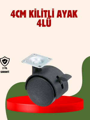 4 cm Kilitli Döner Ayak 4 Adet Sehpa ve Mobilya Ayağı