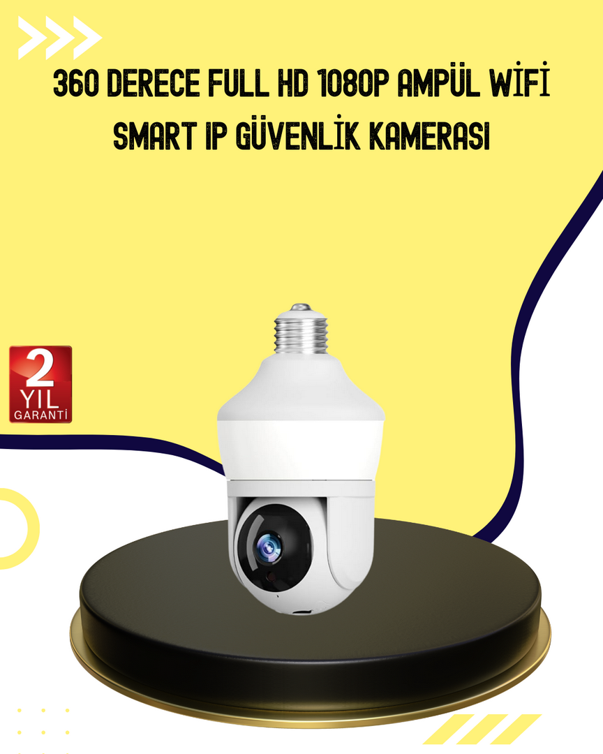 1247792_3-140.png 1080P Görüntü Kaliteli Wi-Fi Ampul Tipi Güvenlik Kamerası - Görsel 1