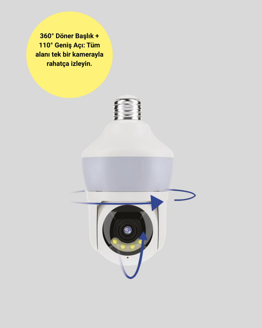 1247792_9-109.png 1080P Görüntü Kaliteli Wi-Fi Ampul Tipi Güvenlik Kamerası - Görsel 4