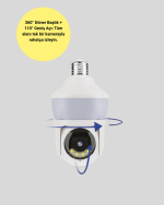 360° Full HD Wi-Fi Akıllı Ampül Kamera Gece Görüşlü - Görsel 4