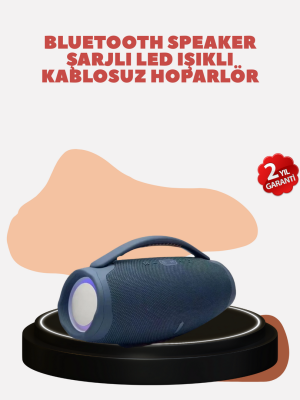 Renkli LED Efektli Suya Dayanıklı Taşınabilir Kablosuz Hoparlör