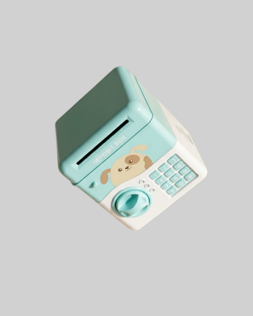 1247933_8-118.png Çocuklar İçin Su Yeşili ATM Kasa Tasarımlı Şifreli Kumbara - Görsel 3