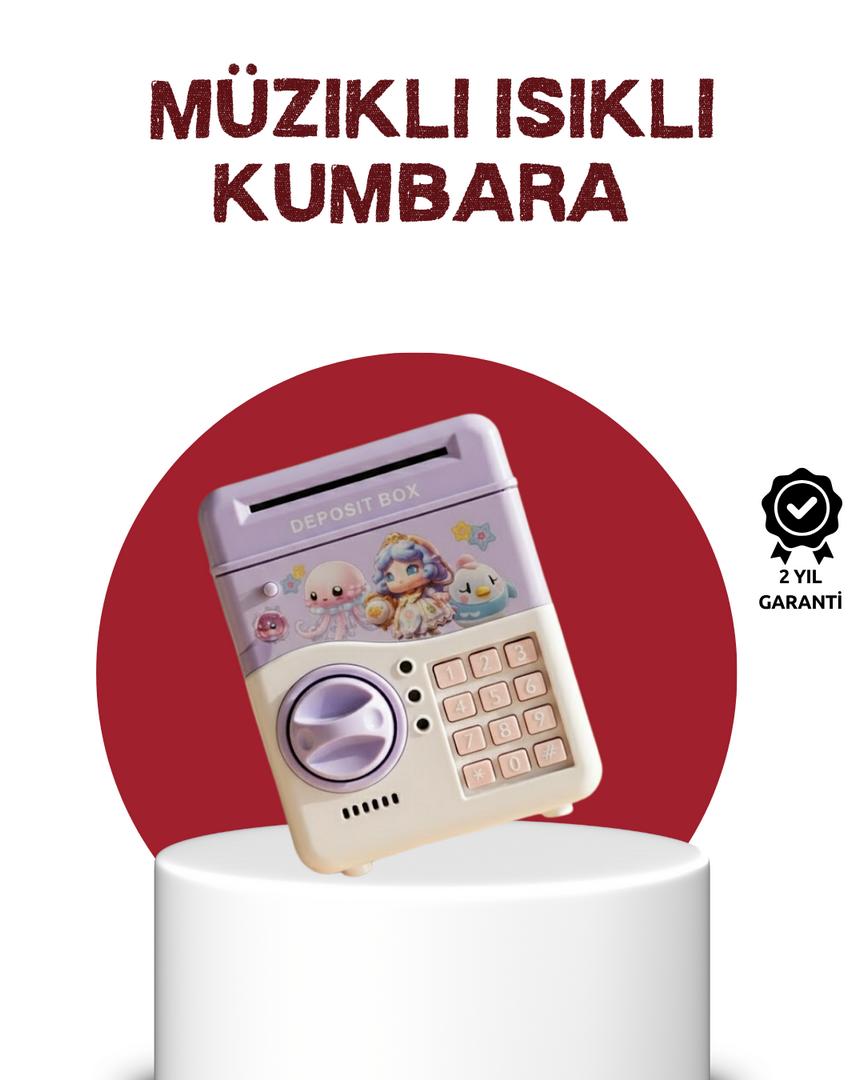 1247946_4-121.png ATM Tasarımlı Şifreli Işıklı Çocuk Kumbarası Mor - Görsel 1