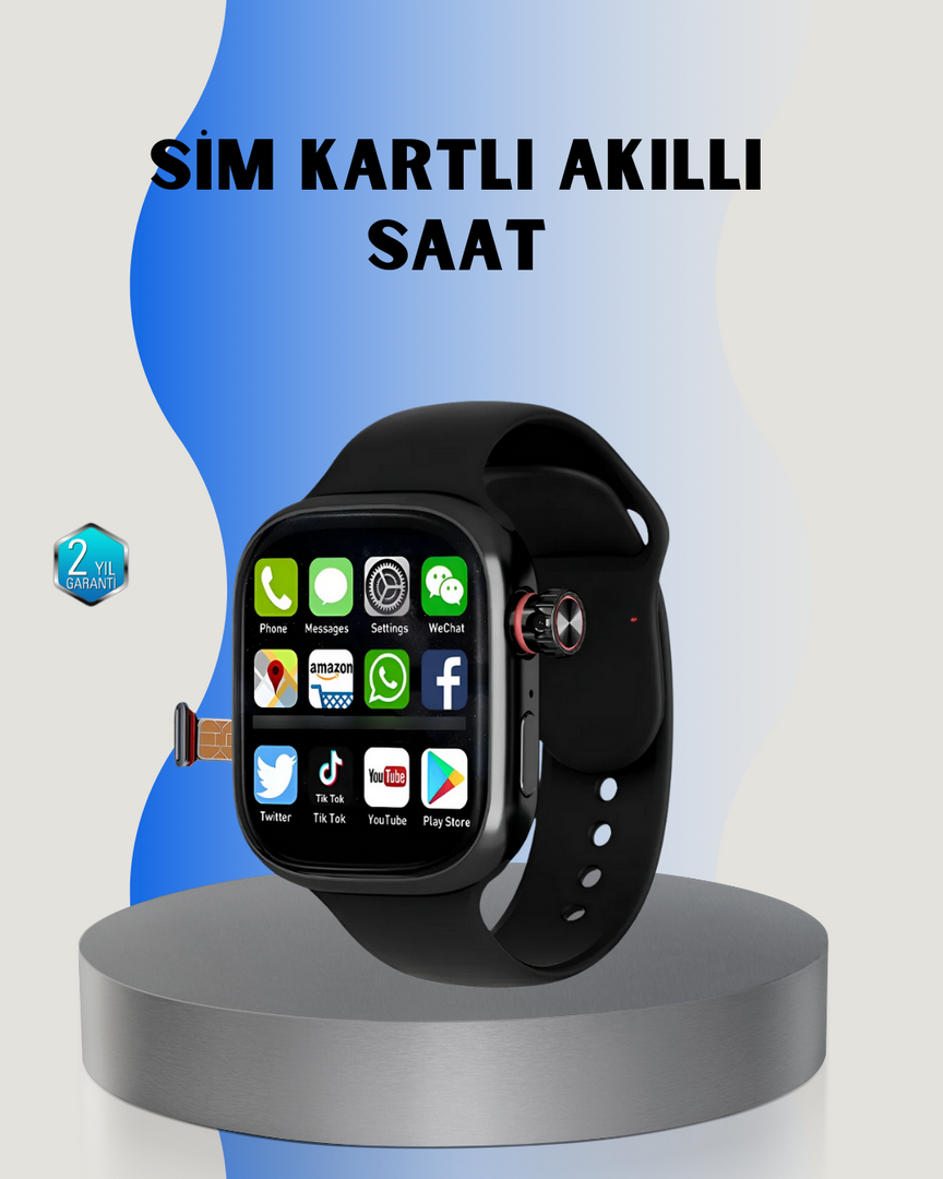 1247951_6-117.png Adımsayar ve Nabız Ölçerli SIM Kartlı Akıllı Saat - Görsel 1
