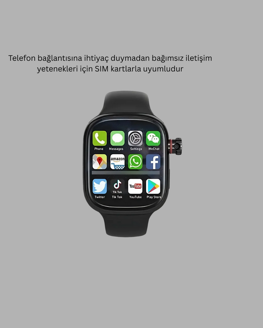 1247954_7-116.png Telefon Bağımsız SIM Kartlı Akıllı Saat Nabız Ölçerli - Görsel 2