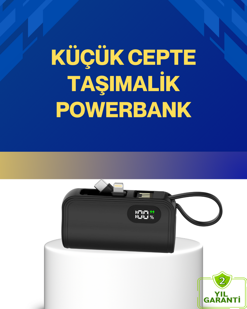 1247969_5-115.png LED Göstergeli 2000mAh Cep Tipi Hızlı Şarj Powerbank - Görsel 1
