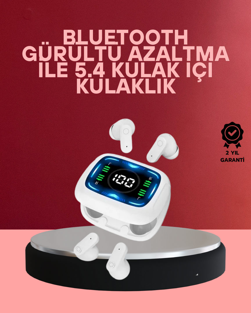 1248462_2-164.png LED Ekranlı Şarj Kutulu Kablosuz Kulaklık Net Arama Özellikli - Görsel 1