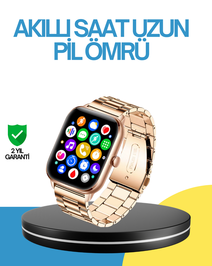 1248475_1-161.png AMOLED Ekranlı Türkçe Menülü Akıllı Saat Bluetooth Görüşmeli - Görsel 1