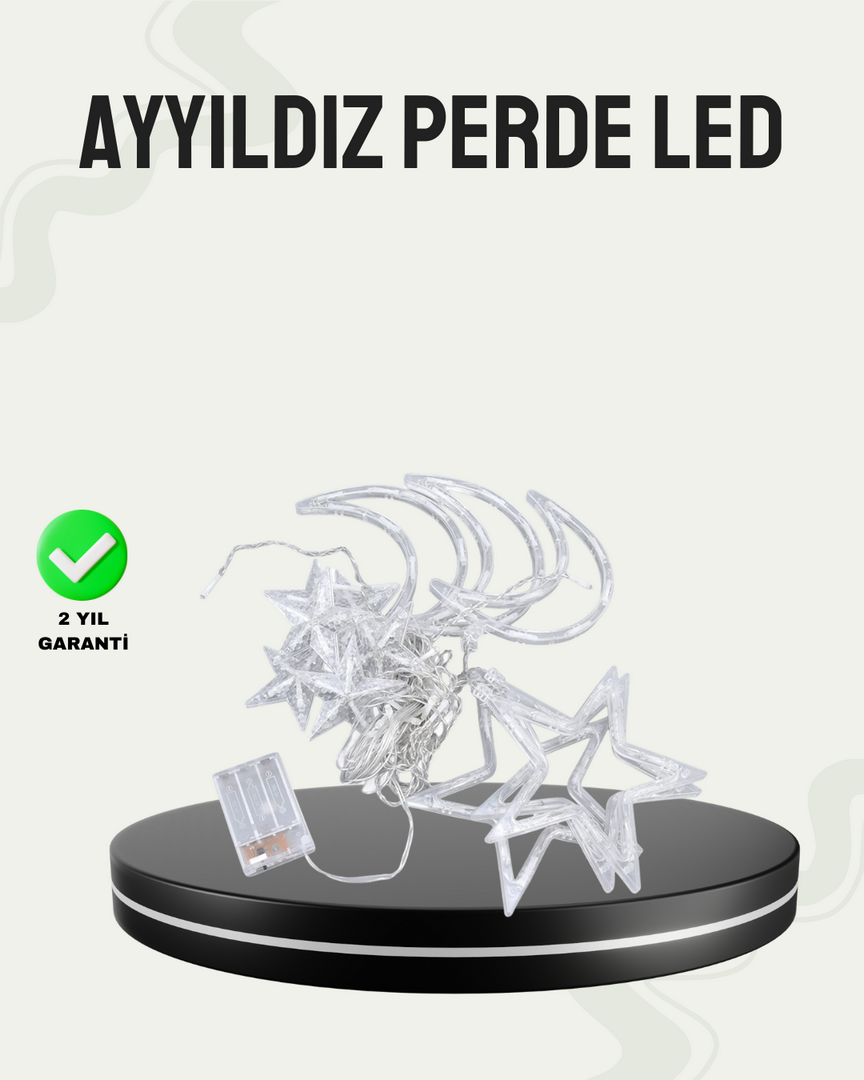 1248496_5-131.png İç ve Dış Mekan Uyumlu Pilli Yıldız Ay Peri Led Perde - Görsel 1