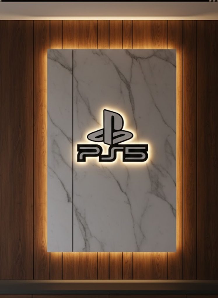 3-179.png PS5 Logo Dekoratif Duvar Süsü Oyun Odası ve Salon Uyumu - Görsel 1