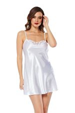 Beyaz Saten Gecelik - M-267 - Beden XL