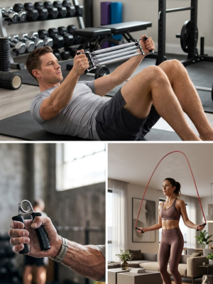 Ev Spor Seti Atlama İpi El Yayı Karın Egzersiz Aleti Fitness Seti