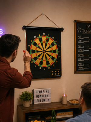 Manyetik Dart Oyunu Katlanabilir Güvenli Dart Seti 6 Ok Hediyeli