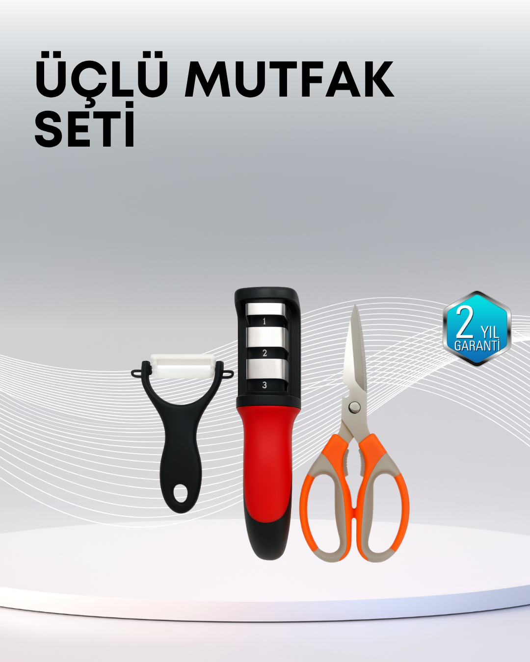 1-96-1.png Çok Fonksiyonlu Mutfak Makas Seti – 3 Makas, Bileyici ve Soyacak Dahil - Görsel 1