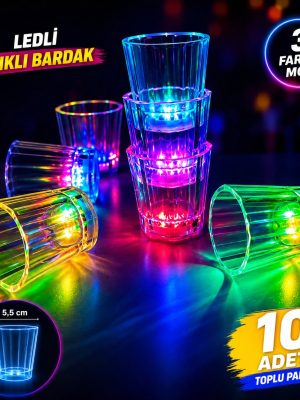 10'lu LED Işıklı Parti Bardağı Seti