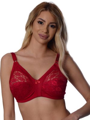 Bordo Dantelli Toparlayıcı Sütyen - 503 - Beden 110