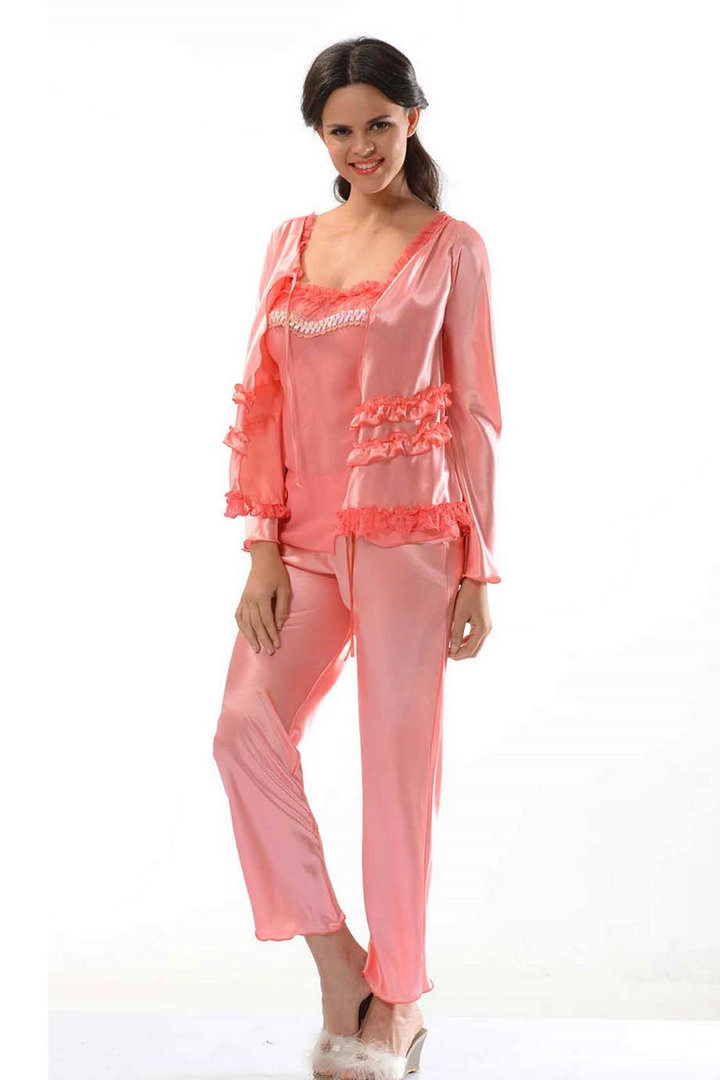 1001760_0010547_nar-cicegi-saten-pijama-takimi-1413.jpeg Nar Çiçeği Saten Pijama Takımı - 1413 - Beden L - Görsel 1