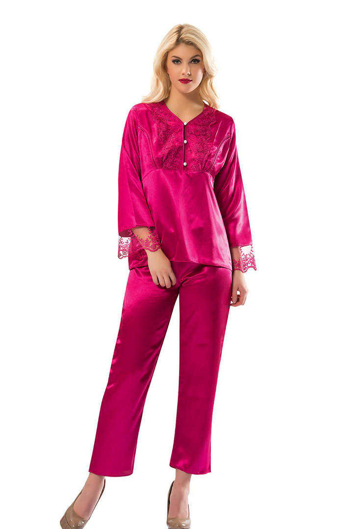 1001782_0010596_fusya-saten-pijama-takimi-1595.jpeg Fuşya Saten Pijama Takımı - 1595 - Beden L - Görsel 1