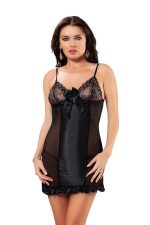 Siyah Dantel Gecelik - 614 - Beden S/M