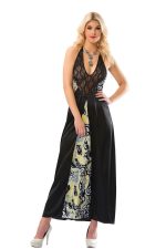 Siyah Dantelli Saten Gecelik - 086 - Beden L/XL