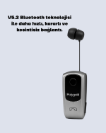 Geri Çekilebilir Kablolu Bluetooth İş Kulaklığı - Görsel 2