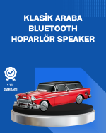Retro Araba Şekilli Kablosuz Bluetooth Hoparlör - Görsel 5