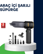 Kablosuz Şarjlı Araç İçi ve Küçük Alanlar İçin Güçlü Vakumlu Süpürge - Görsel 5